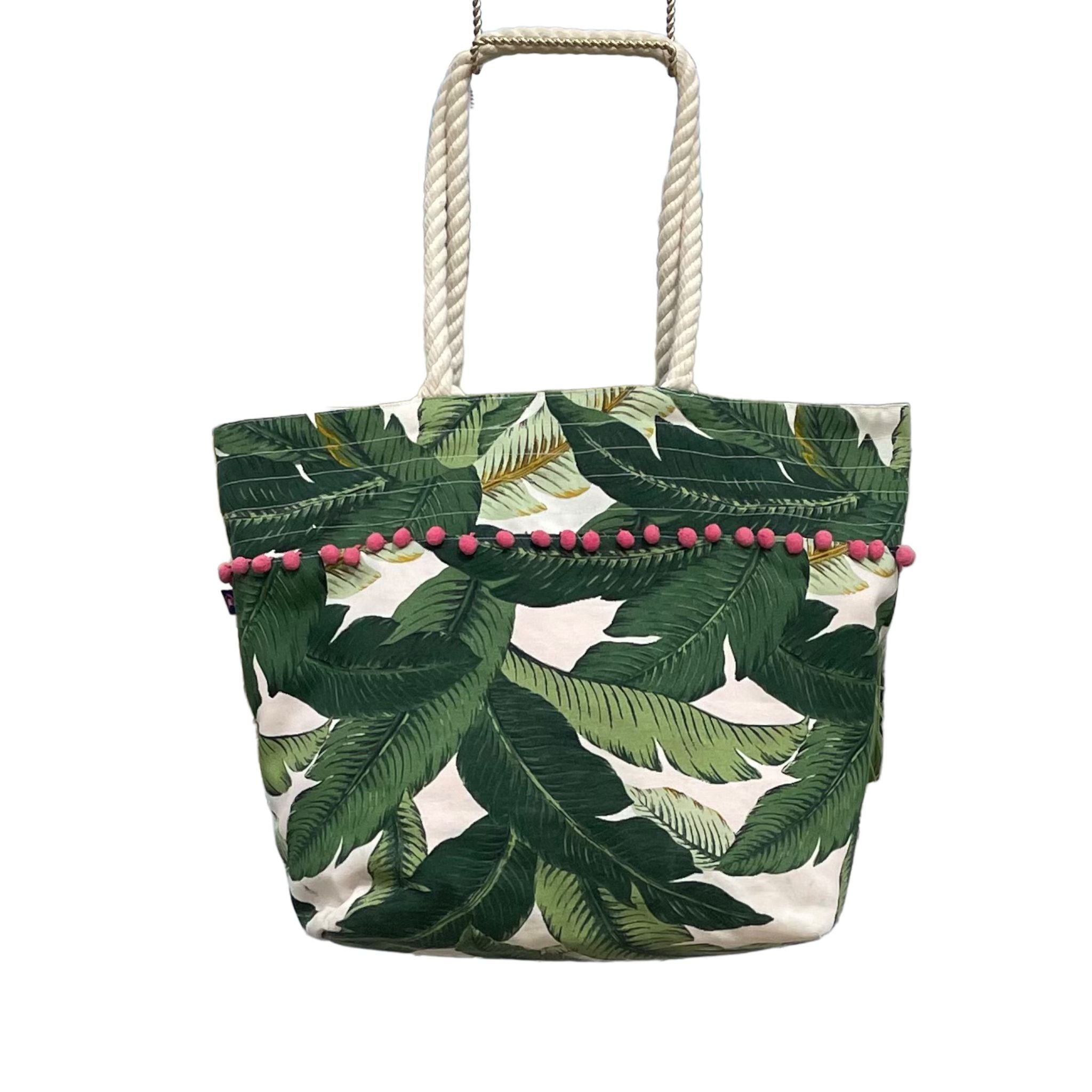 Palm print 2025 beach bag