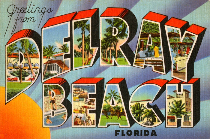 Delray Florida Postcard Wristlet